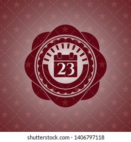 calendar icon inside red emblem