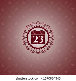 calendar icon inside red icon or emblem