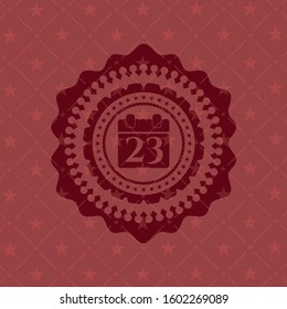 calendar icon inside red emblem