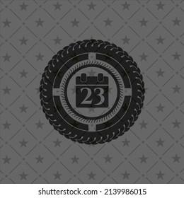 calendar icon inside retro style black emblem. 