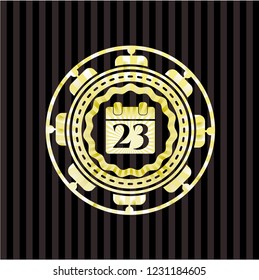 calendar icon inside shiny emblem
