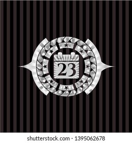 calendar icon inside silvery emblem
