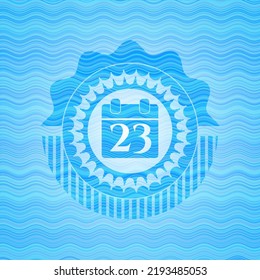 calendar icon inside water emblem background. 