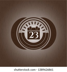 calendar icon inside wood signboards