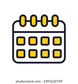 Icono de calendario aislar ilustración de material vectorial de fondo blanco.