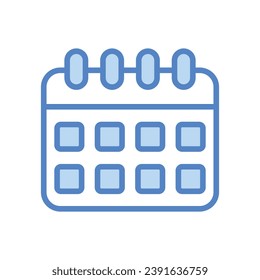 Icono de calendario aislar ilustración de material vectorial de fondo blanco.