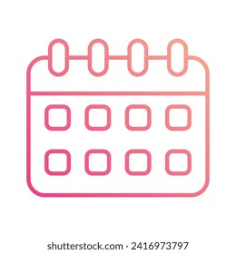 Calendar icon isolate white background vector stock illustration