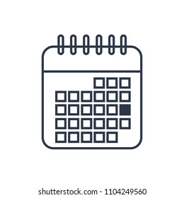 Calendar Icon. Isolated Date And Calendar Icon Line Style. Premium Quality Vector Symbol Drawing Concept For Your Logo Web Mobile App UI Design.