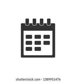 Calendar icon isolated. Flat design. Vector Illustration