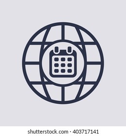 Calendar  icon,  isolated. Flat  design.