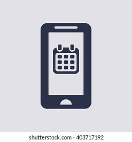 Calendar  icon,  isolated. Flat  design.