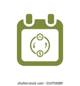 Calendar  icon, isolated. Flat design.