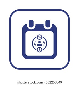 Calendar  icon, isolated. Flat design.