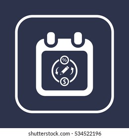 Calendar  icon, isolated. Flat design.