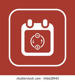 Calendar  icon, isolated. Flat design.