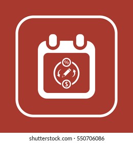 Calendar  icon, isolated. Flat design.