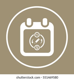 Calendar  icon, isolated. Flat design.