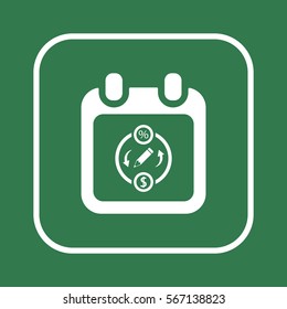 Calendar  icon, isolated. Flat design.