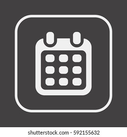 Calendar   icon, isolated. Flat  design. 