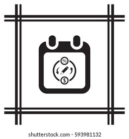 Calendar  icon, isolated. Flat design.
