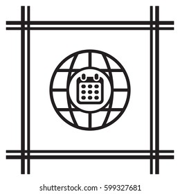 Calendar   icon, isolated. Flat  design. 