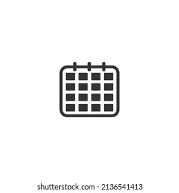 Calendar Icon. Calendar Isolated Flat Web Mobile Icon, Sign, Symbol, Button, Element, Vector illustration
