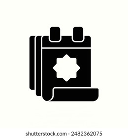 calendar icon, isolated glyph icon theme islamic culture