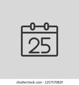 Calendar icon isolated on background. Christmas calendar symbol modern, simple, vector, icon for website design, mobile app, ui. Vector Illustration