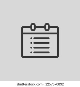 Calendar icon isolated on background. Appointment symbol modern, simple, vector, icon for website design, mobile app, ui. Vector Illustration