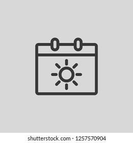 Calendar icon isolated on background. Summer vacation symbol modern, simple, vector, icon for website design, mobile app, ui. Vector Illustration