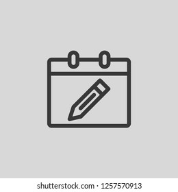 Calendar icon isolated on background. Organizer symbol modern, simple, vector, icon for website design, mobile app, ui. Vector Illustration