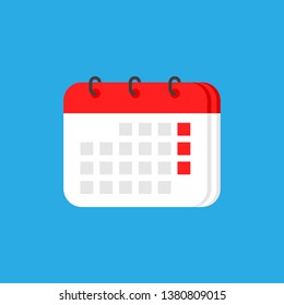 calendar icon Isolated on blue background. Vector Illustration.