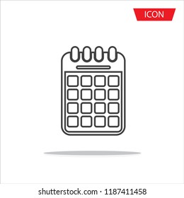 Calendar icon isolated on white background.