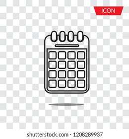 Calendar icon isolated on white background.