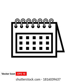 Calendar icon isolated on white background. Vector illustration.