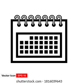 Calendar icon isolated on white background. Vector illustration.