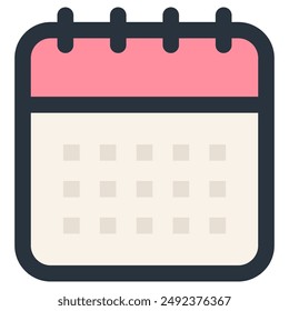 Icono de calendario aislado sobre fondo blanco