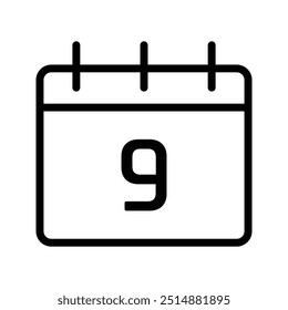 Calendar icon isolated on white background. Calendar icon with specific day.