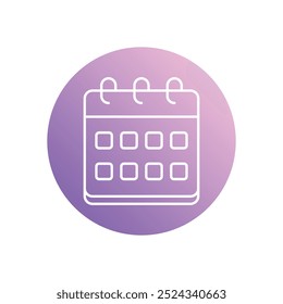 Calendar icon isolated on a white background. Vector illustration.