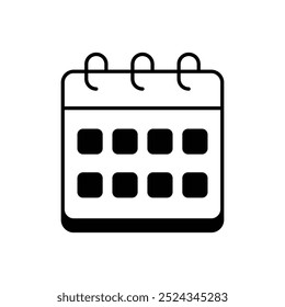Calendar icon isolated on a white background. Vector illustration.