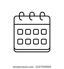 Icono del calendario aislado en un fondo blanco. Ilustración vectorial.