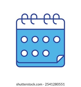 Calendar icon isolated on a white background. Vector illustration.