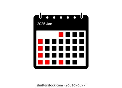 Calendar icon, Isolated on white background