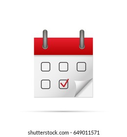 Calendar icon isolated on white background. Vector illustration.