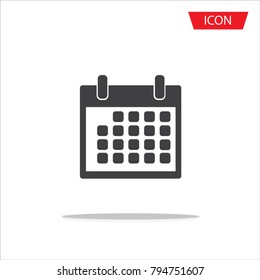 Calendar icon isolated on white background.