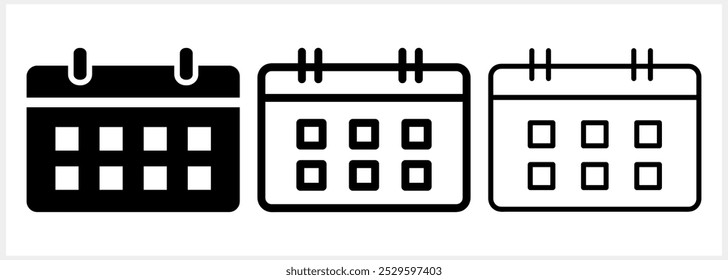 Calendar icon isolated. Set clipart Vector stock illustration