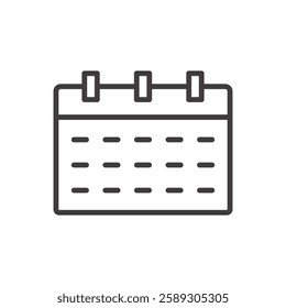 calendar icon isolated stroke in black color