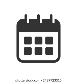 Icono de calendario aislado ilustración vectorial sobre fondo blanco.
