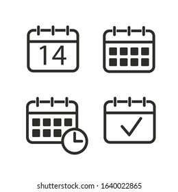 calendar icon isolated white background stock vector illustration