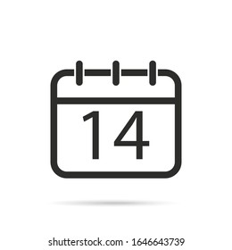 calendar icon isolated white background stock vector illustration